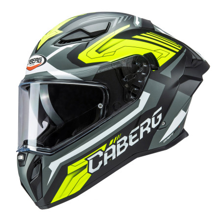 Caberg Drift Evo II Jarama – kask integralny z blendą, czarno-szaro-żółty fluo mat, S, Pinlock