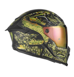 Kask integralny Goliath Mythology, czarny mat/złoty, rozmiar S, z ciemną szybą