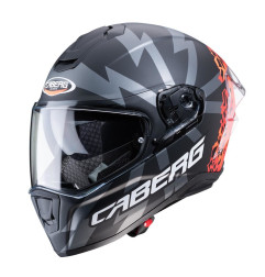 Caberg Drift Evo Storm kask integralny z blendą, Pinlock, czarno-czerwono-pomarańczowy, S