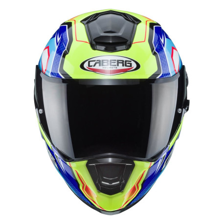 Kask integralny Caberg Drift Evo LB29 z blendą i Pinlock, czarny/niebieski/żółty fluo, L