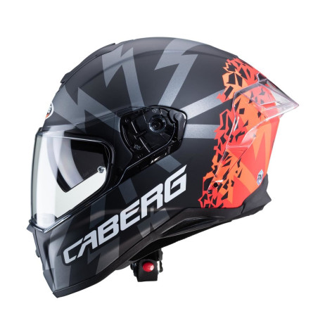 Caberg Drift Evo Storm kask integralny z blendą, Pinlock, czarno-czerwono-pomarańczowy, S
