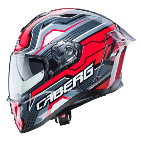 Kask integralny Caberg Drift Evo LB29 z blendą i Pinlock, czarno-szaro-czerwony, rozm. L