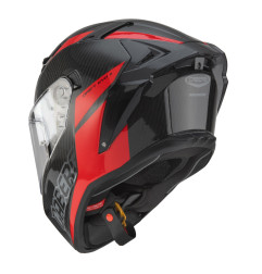 Caberg Kask Integralny Drift Evo II Carbon Nova Red z Blendą Pinlock, Czarny/Szary/Czerwony, S