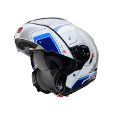 CABERG KASK SZCZĘKOWY FLIP-UP MODEL LEVO X ELITE KOLOR BIAŁY/NIEBIESKI/BŁĘKITNY POŁYSK ROZMIAR M (PINLOCK W ZESTAWIE)