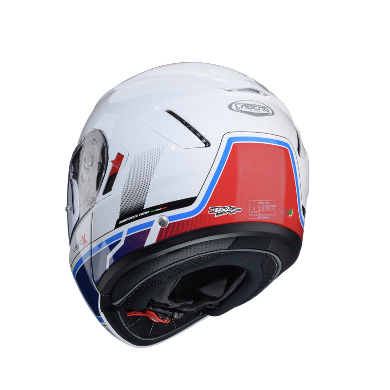 CABERG KASK SZCZĘKOWY FLIP-UP MODEL LEVO X ELITE KOLOR BIAŁY/NIEBIESKI/BŁĘKITNY POŁYSK ROZMIAR XL (PINLOCK W ZESTAWIE)