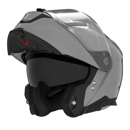 NOX KASK SZCZĘKOWY (FLIP-UP) Z BLENDĄ N967 SOLID KOLOR SZARY POŁYSK ROZMIAR L (PINLOCK DO TEGO MODELU - FILMPINLOCK30DKS166)