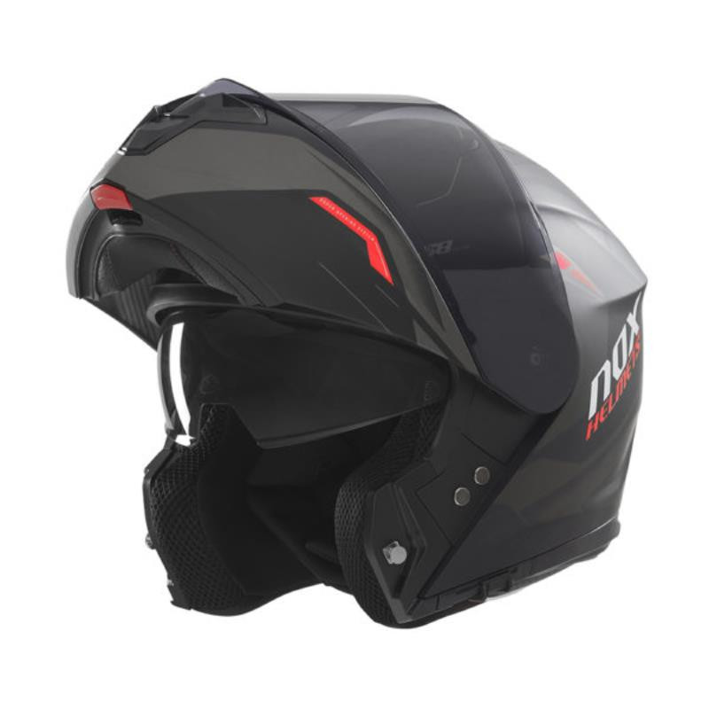 NOX PROMOCJA KASK SZCZĘKOWY (FLIP-UP) Z BLENDĄ N968 ULTRA KOLOR CZARNY/CZERWONY MAT ROZMIAR XXL