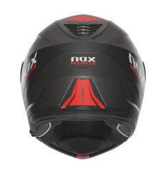 NOX PROMOCJA KASK SZCZĘKOWY (FLIP-UP) Z BLENDĄ N968 ULTRA KOLOR CZARNY/CZERWONY MAT ROZMIAR XXL