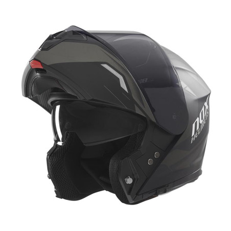 NOX PROMOCJA KASK SZCZĘKOWY (FLIP-UP) Z BLENDĄ N968 ULTRA KOLOR CZARNY/TYTANOWY MAT ROZMIAR XXL