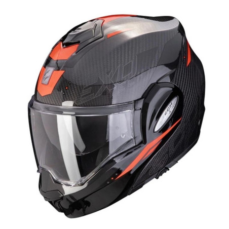 SCORPION KASK SZCZĘKOWY (SZCZĘKA DO TYŁU) EXO-TECH CARBON ROVER BK-RED KOLOR CZARNY/CZERWONY ROZMIAR XL