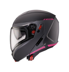 CABERG KASK SZCZĘKOWY FLIP-UP MODEL HORUS X RAY CZARNY MAT/SZARY/FUKSJA (INTENSYWNY ODCIEŃ RÓŻOWEGO) ROZMIAR S