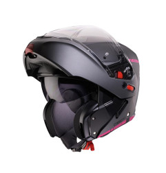 CABERG KASK SZCZĘKOWY FLIP-UP MODEL HORUS X RAY CZARNY MAT/SZARY/FUKSJA (INTENSYWNY ODCIEŃ RÓŻOWEGO) ROZMIAR M