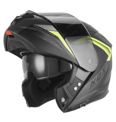 NOX KASK SZCZĘKOWY (FLIP-UP) Z BLENDĄ N968 SHIFT KOLOR CZARNY MAT/ŻÓŁTY FLUO ROZMIAR M