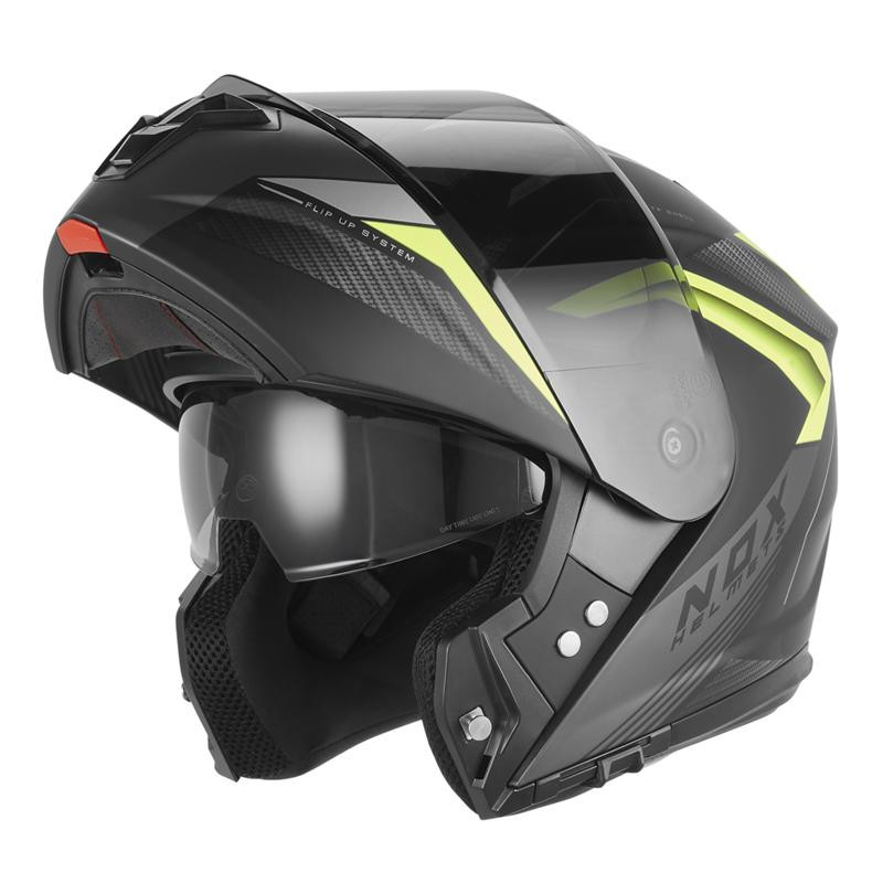 NOX KASK SZCZĘKOWY (FLIP-UP) Z BLENDĄ N968 SHIFT KOLOR CZARNY MAT/ŻÓŁTY FLUO ROZMIAR M NOX KASK SZCZĘKOWY (FLIP-UP) Z BLENDĄ N968 SHIFT KOLOR CZARNY MAT/ŻÓŁTY FLUO ROZMIAR M