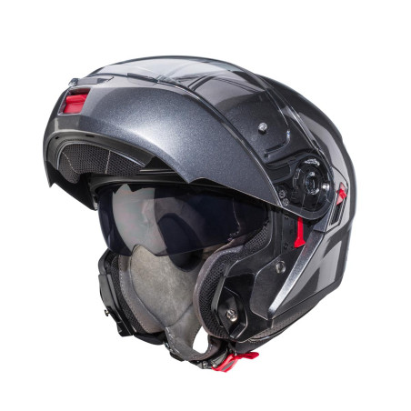 CABERG PROMOCJA KASK SZCZĘKOWY FLIP-UP MODEL LEVO X SOLID KOLOR SZARY METALIK ROZMIAR M (PINLOCK W ZESTAWIE)