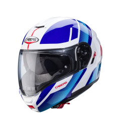 CABERG WYPRZEDAZ KASK SZCZĘKOWY FLIP-UP MODEL LEVO X MANTA KOLOR BIAŁY/NIEBIESKI/CZERWONY ROZMIAR S (PINLOCK W ZESTAWIE)