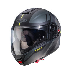 CABERG WYPRZEDAZ KASK SZCZĘKOWY FLIP-UP MODEL LEVO X MANTA KOLOR CZARNY MAT/SZARY/ŻÓŁTY FLUO ROZMIAR S (PINLOCK W ZESTAWIE)
