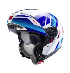 CABERG WYPRZEDAZ KASK SZCZĘKOWY FLIP-UP MODEL LEVO X MANTA KOLOR BIAŁY/NIEBIESKI/CZERWONY ROZMIAR S (PINLOCK W ZESTAWIE)