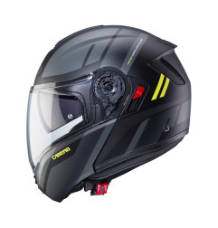 CABERG WYPRZEDAZ KASK SZCZĘKOWY FLIP-UP MODEL LEVO X MANTA KOLOR CZARNY MAT/SZARY/ŻÓŁTY FLUO ROZMIAR S (PINLOCK W ZESTAWIE)