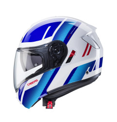 CABERG WYPRZEDAZ KASK SZCZĘKOWY FLIP-UP MODEL LEVO X MANTA KOLOR BIAŁY/NIEBIESKI/CZERWONY ROZMIAR S (PINLOCK W ZESTAWIE)