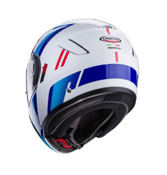 CABERG WYPRZEDAZ KASK SZCZĘKOWY FLIP-UP MODEL LEVO X MANTA KOLOR BIAŁY/NIEBIESKI/CZERWONY ROZMIAR S (PINLOCK W ZESTAWIE)