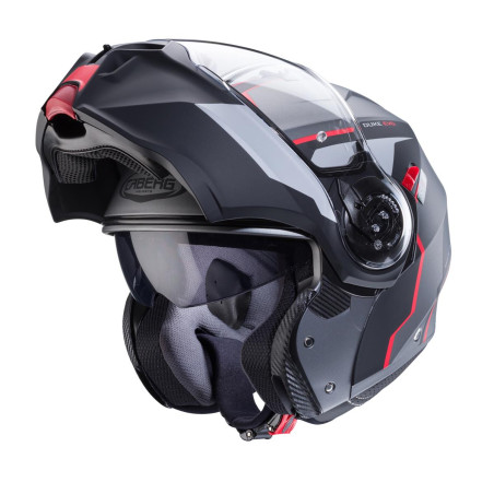 CABERG KASK SZCZĘKOWY FLIP-UP MODEL DUKE EVO MOVE KOLOR SZARY MAT/CZARNY/CZERWONY ROZMIAR M (PINLOCK W ZESTAWIE)