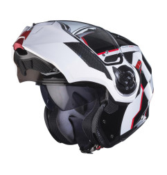 CABERG PROMOCJA KASK SZCZĘKOWY FLIP-UP MODEL DUKE EVO MOVE KOLOR CZARNY/BIAŁY/CZERWONY ROZMIAR XL (PINLOCK W ZESTAWIE)