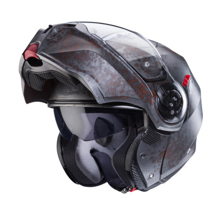 CABERG PROMOCJA KASK SZCZĘKOWY FLIP-UP MODEL DUKE EVO RUSTY KOLOR SZARY/RDZAWY ROZMIAR XL (PINLOCK W ZESTAWIE)