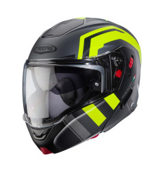 CABERG PROMOCJA KASK SZCZĘKOWY FLIP-UP MODEL HORUS X ROAD KOLOR SZARY MAT/CZARNY/ŻÓŁTY FLUO ROZMIAR S (PINLOCK W ZESTAWIE)