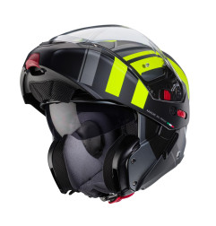 CABERG PROMOCJA KASK SZCZĘKOWY FLIP-UP MODEL HORUS X ROAD KOLOR SZARY MAT/CZARNY/ŻÓŁTY FLUO ROZMIAR M (PINLOCK W ZESTAWIE)