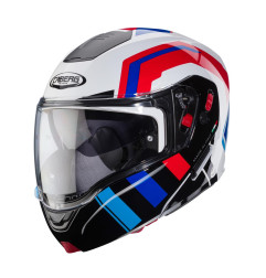 CABERG PROMOCJA KASK SZCZĘKOWY FLIP-UP MODEL HORUS X ROAD KOLOR BIAŁY/CZARNY/CZERWONY/NIEBIESKI ROZMIAR M (PINLOCK W ZESTAWIE)