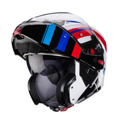 CABERG PROMOCJA KASK SZCZĘKOWY FLIP-UP MODEL HORUS X ROAD KOLOR BIAŁY/CZARNY/CZERWONY/NIEBIESKI ROZMIAR M (PINLOCK W ZESTAWIE)