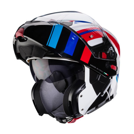 CABERG PROMOCJA KASK SZCZĘKOWY FLIP-UP MODEL HORUS X ROAD KOLOR BIAŁY/CZARNY/CZERWONY/NIEBIESKI ROZMIAR M (PINLOCK W ZESTAWIE)
