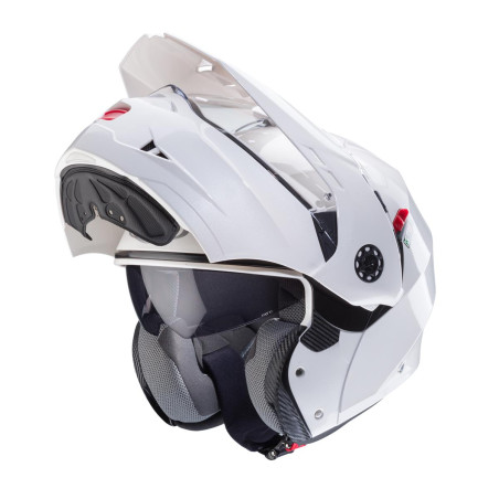 CABERG KASK SZCZĘKOWY FLIP-UP ENDURO MODEL TOURMAX X SOLID KOLOR BIAŁY POŁYSK ROZMIAR M (PINLOCK W ZESTAWIE)