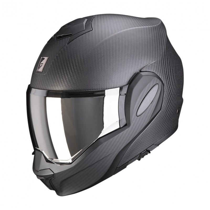 SCORPION KASK SZCZĘKOWY (SZCZĘKA DO TYŁU) EXO-TECH CARBON SOLID MATT BLACK KOLOR CZARNY MAT (KARBON) ROZMIAR XXL