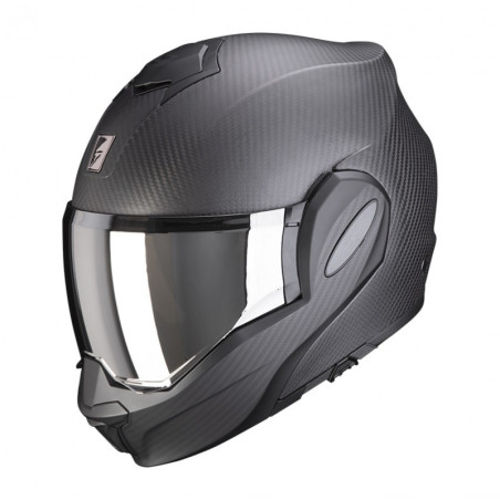 SCORPION KASK SZCZĘKOWY (SZCZĘKA DO TYŁU) EXO-TECH CARBON SOLID MATT BLACK KOLOR CZARNY MAT (KARBON) ROZMIAR XXL