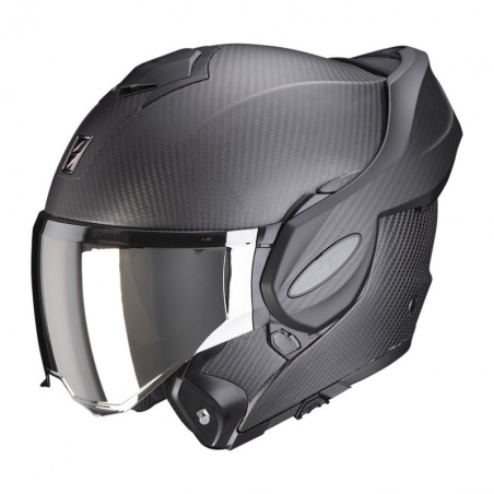 SCORPION KASK SZCZĘKOWY (SZCZĘKA DO TYŁU) EXO-TECH CARBON SOLID MATT BLACK KOLOR CZARNY MAT (KARBON) ROZMIAR XXL
