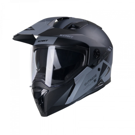KENNY RACING KASK DUAL ADVENTURE MODEL EXTREME GRAPHIC BLACK/GREY MATT KOLOR CZARNY/SZARY ROZMIAR XS (53 - 54 CM)