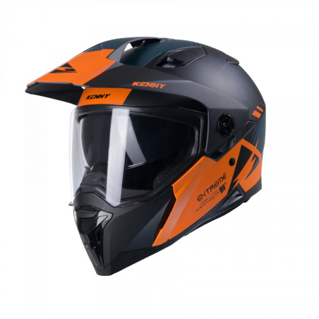 KENNY RACING KASK DUAL ADVENTURE MODEL EXTREME GRAPHIC ORANGE/PETROL MATT KOLOR CZARNY/POMARAŃCZOWY ROZMIAR L (59 - 60 CM)