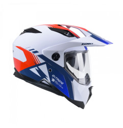 KENNY RACING KASK DUAL ADVENTURE MODEL EXTREME GRAPHIC PATRIOT KOLOR BIAŁY/NIEBIESKI/CZERWONY ROZMIAR XS (53 - 54 CM)