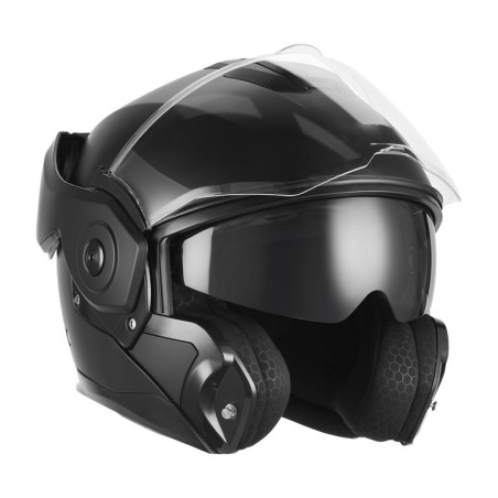NOX PREMIUM KASK SZCZĘKOWY FLIP-BACK (SZCZĘKA DO TYŁU) Z BLENDĄ SPINNER KOLOR CZARNY MAT ROZMIAR L