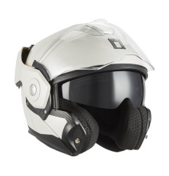 NOX PREMIUM KASK SZCZĘKOWY FLIP-BACK (SZCZĘKA DO TYŁU) Z BLENDĄ SPINNER KOLOR BIAŁY POŁYSK ROZMIAR XXL