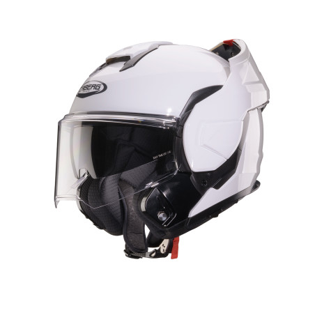 CABERG KASK SZCZĘKOWY FLIP-BACK (SZCZĘKA DO TYŁU) MODEL TRIP SOLID KOLOR BIAŁY POŁYSK ROZMIAR L (PINLOCK W ZESTAWIE)