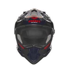 NOX PROMOCJA KASK OFFROAD / TRAIL DUOSPORT (DUAL) N312 VAPOR Z SZYBKĄ I BLENDĄ KOLOR NIEBIESKI/CZARNY/CZERWONY ROZMIAR XS