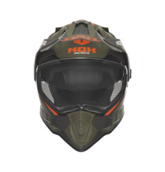 NOX PROMOCJA KASK OFFROAD / TRAIL DUOSPORT (DUAL) N312 VAPOR Z SZYBKĄ I BLENDĄ KOLOR POMARAŃCZOWY/KHAKI/SZARY MAT ROZMIAR XS