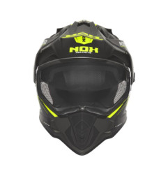 NOX PROMOCJA KASK OFFROAD / TRAIL DUOSPORT (DUAL) N312 VAPOR Z SZYBKĄ I BLENDĄ KOLOR CZARNY/ZÓŁTY FLUO MAT ROZMIAR XS