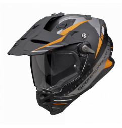 SCORPION KASK DUAL ENDURO / ADVENTURE ADF-9000 AIR FEAT BLACK/SILVER/ORANGE KOLOR CZARNY/SREBRNY/POMARAŃCZOWY MAT ROZMIAR M