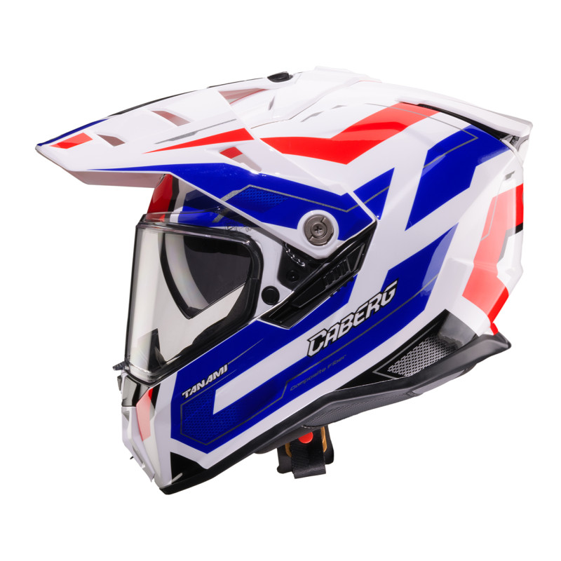 CABERG 2026 KASK OFFROAD / TRAIL / ADVENTURE DUOSPORT (DUAL) TANAMI RANGER KOLOR BIAŁY/CZERWONY/NIEBIESKI ROZMIAR M