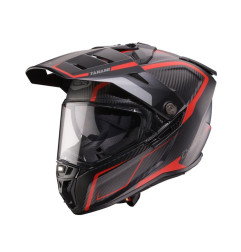 CABERG 2026 KASK OFFROAD / TRAIL / ADVENTURE DUOSPORT (DUAL) TANAMI CARBON GRAVITY KOLOR CZERWONY/SZARY ROZMIAR M