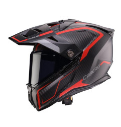 CABERG 2026 KASK OFFROAD / TRAIL / ADVENTURE DUOSPORT (DUAL) TANAMI CARBON GRAVITY KOLOR CZERWONY/SZARY ROZMIAR L